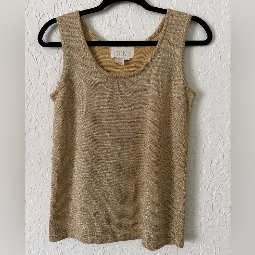Cache Metallic Gold Tank Top